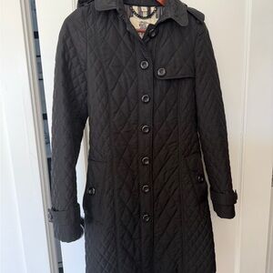 Burberry Black Quilted Trench Coat